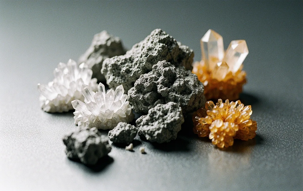 Mineral crystals representing foundational nutrition